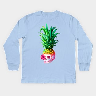 Pineapple Skull Kids Long Sleeve T-Shirt